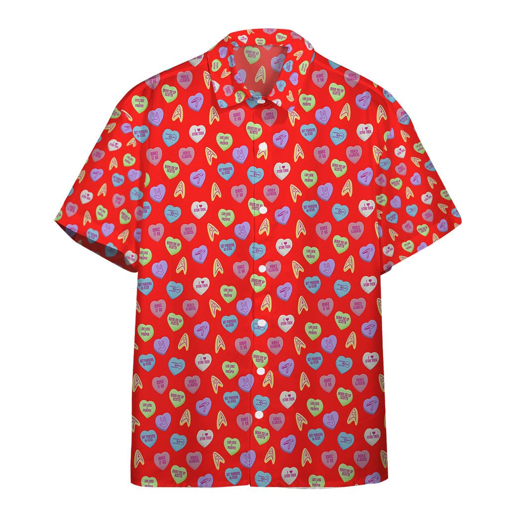 3D Happy Star Valentine Trek Day Red Version Hawaiian Shirt