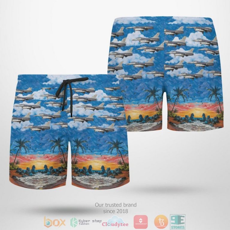 Belgian_Air_Force_General_Dynamics_SABCA_F-16AM_Fighting_Falcon_401_Hawaiian_Shirt_Shorts_1_2-768x768