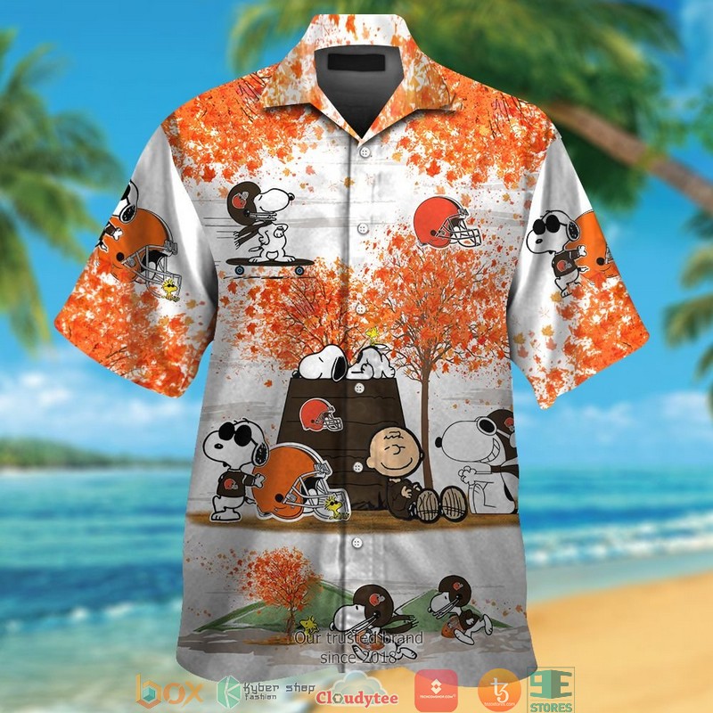 Cleveland Browns Snoopy And Charlie Brown Autumn Hawaiian Shirt
