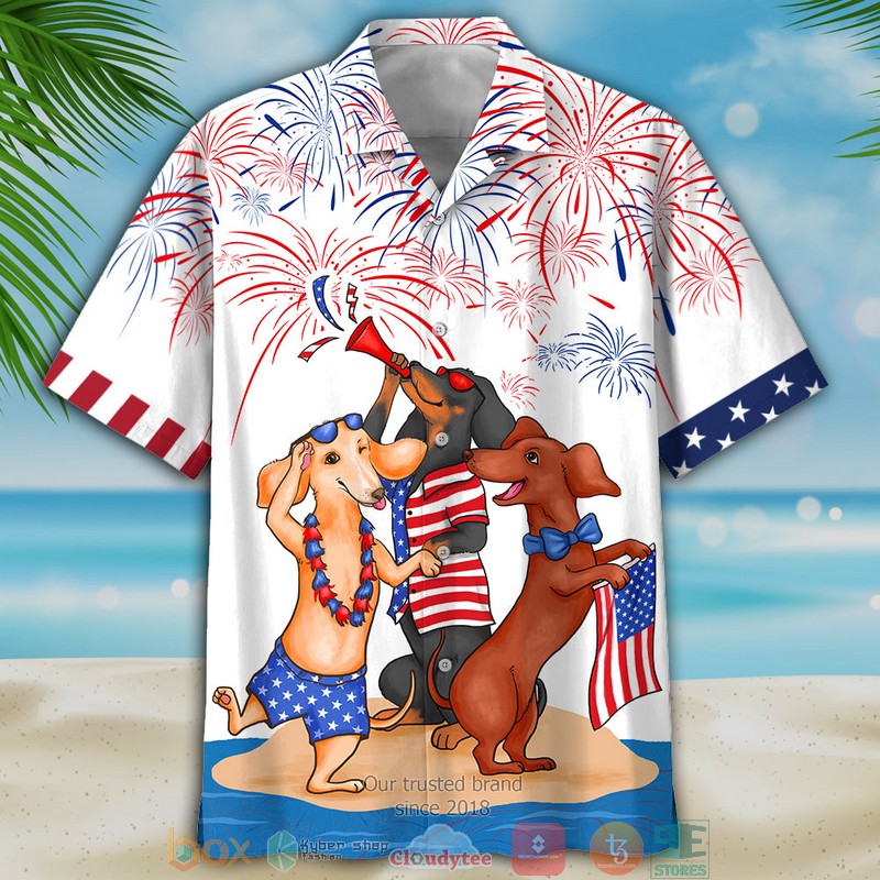 Dachshund Firework Independence Day Is Coming Hawaiian Shirt