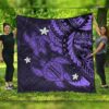 FamilyGater Quilt - Hawaii Polynesian Turtle Hibiscus Premium Quilts - Purple - AH - J4C