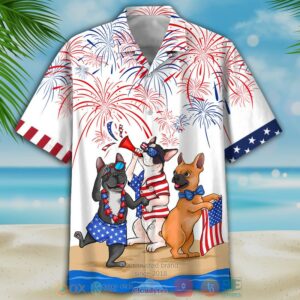 French Bulldog Three Color Independence In Coming Hawaiian Shirt