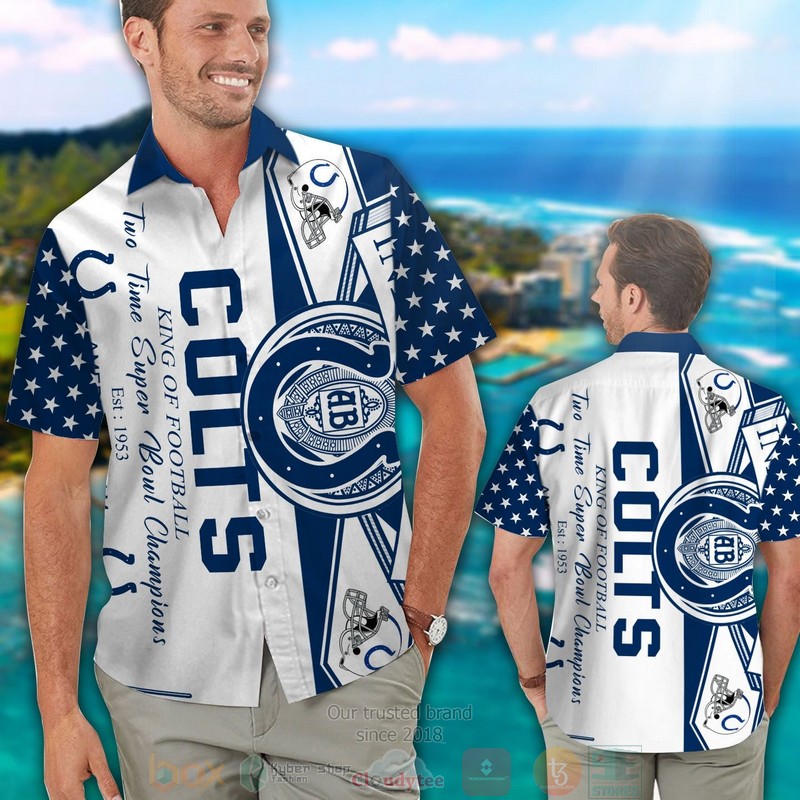 Indianapolis Colts King Of Football Two Times Super Bowl Champions Hawaiian Shirt And Shorts
