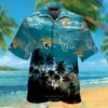 Jacksonville Jaguars Palm Tree Teal Black Hawaiian Shirt And Shorts