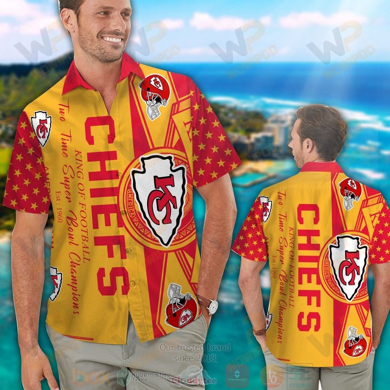 Kansas City Chiefs King Of Football Two Times Super Bowl Champions Hawaiian Shirt And Shorts