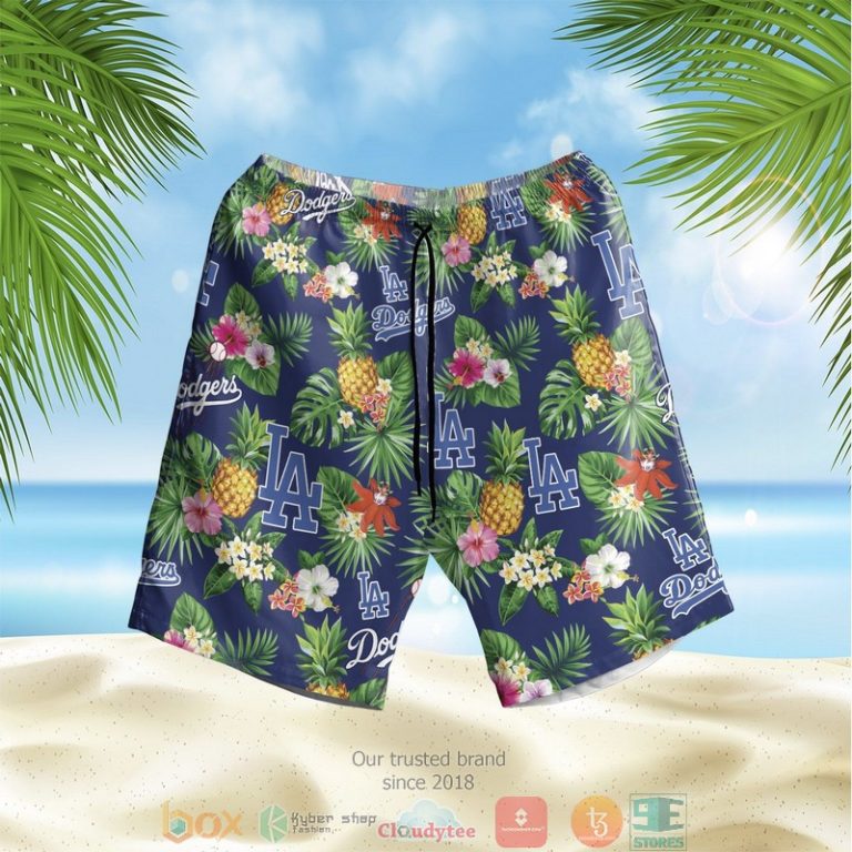 Los_Angeles_Dodgers_MLB_pineapple_blue_Hawaiian_Shirt_Shorts_1_2-768x768