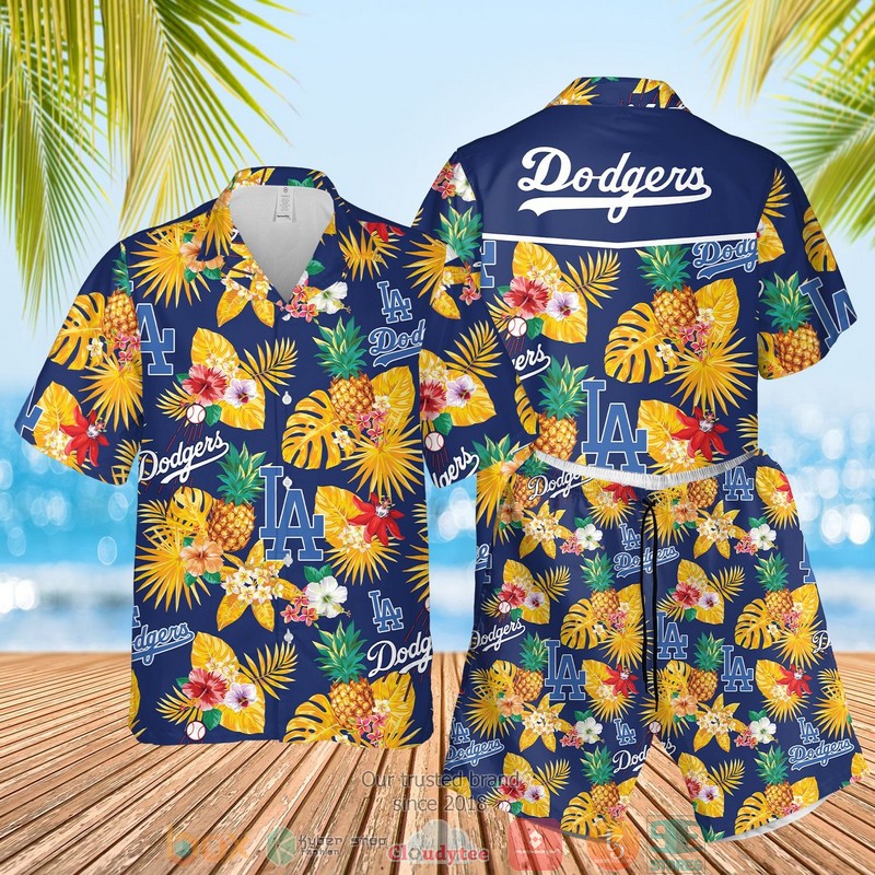Los Angeles Dodgers Mlb Pineapple Blue Yellow Hawaiian Shirt