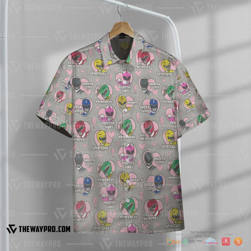 Mighty Morphin Power Rangers Positive Vibes Hawaiian Shirt Mighty Morphin Power Rangers Positive Vibes Hawaiian Shirt
