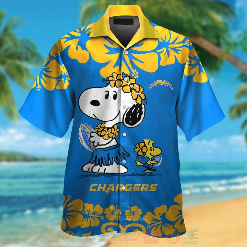 Nfl Los Angeles Chargers Snoopy And Woodstock Hawaiian Shirt Nfl Los Angeles Chargers Snoopy And Woodstock Hawaiian Shirt