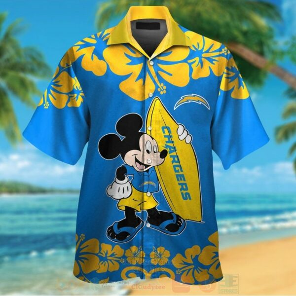 Nfl Los Angeles Chargers And Mickey Mouse Hawaiian Shirt