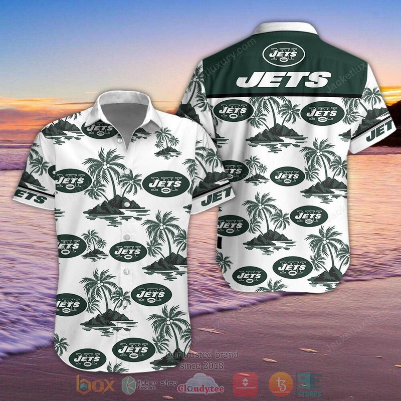 Nfl New York Jets Palm Tree Hawaiian Shirt