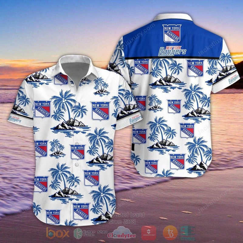 Nhl New York Rangers Palm Tree Hawaiian Shirt
