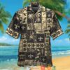 New Orleans Saints Hibiscus Coconut Ocean Square Pattern Black Hawaiian Shirt