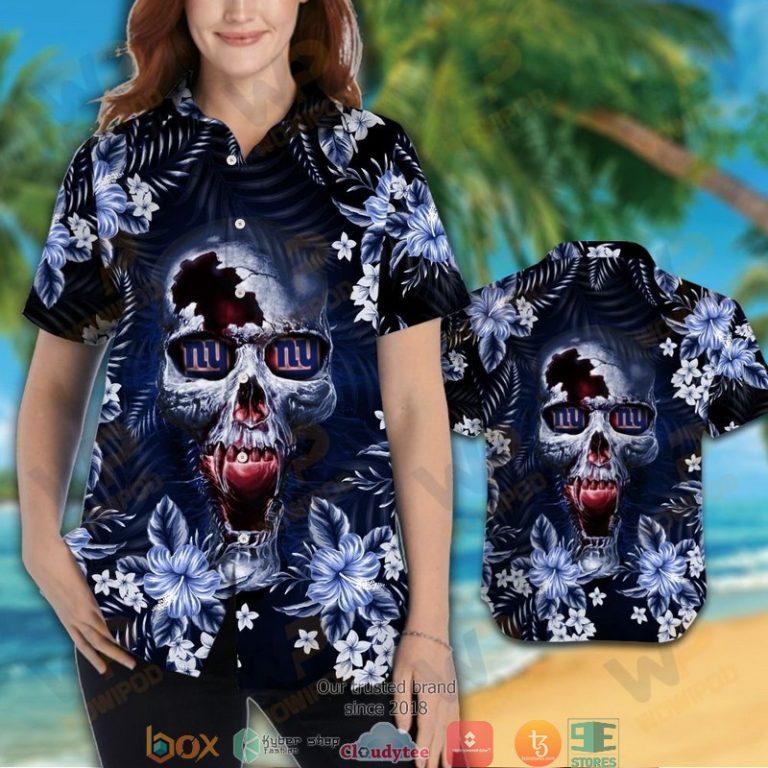New_York_Giants_3d_illusion_Skull_Hawaiian_shirt_short_1_2-768x768