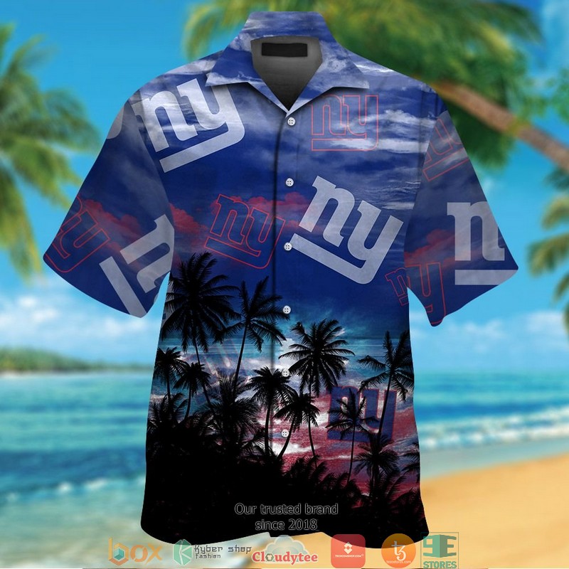 New York Giants Coconut Island Navy Hawaiian Shirt