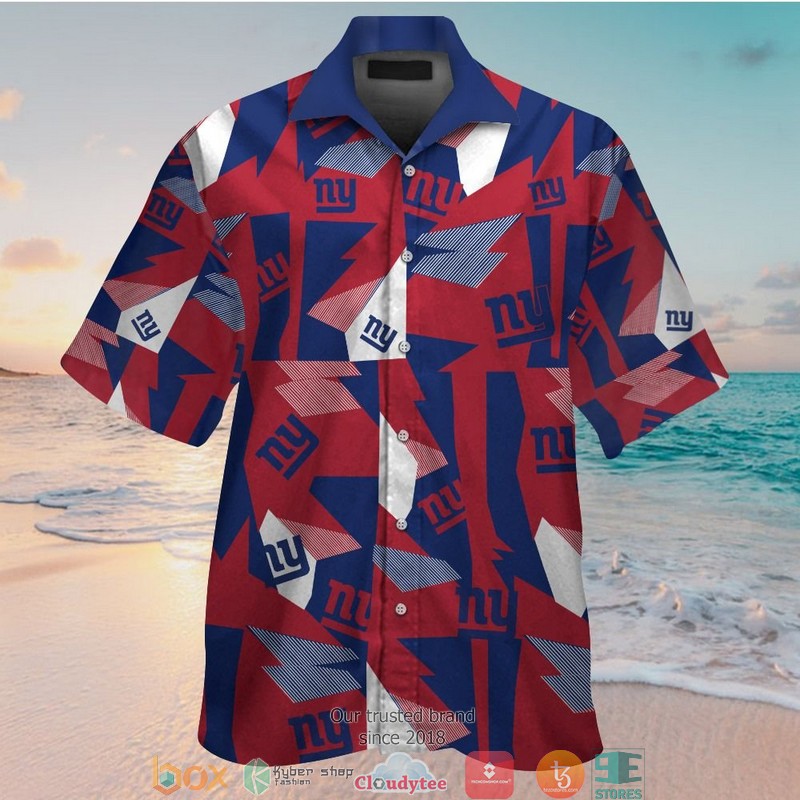 New York Giants Red Navy Blue Hawaiian Shirt