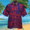 New York Giants Hibiscus Leaf Ocean Square Pattern Hawaiian Shirt