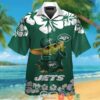 New York Jets Baby Yoda Hibiscus Hawaiian Shirt