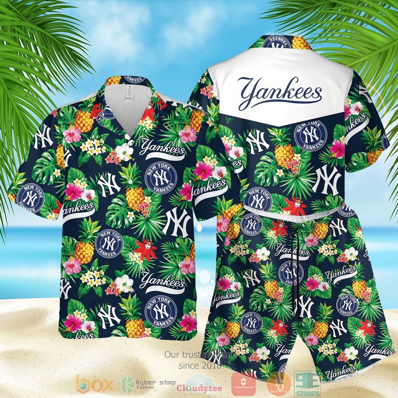 New York Yankees Mlb Pineapple Blue Green Hawaiian Shirt