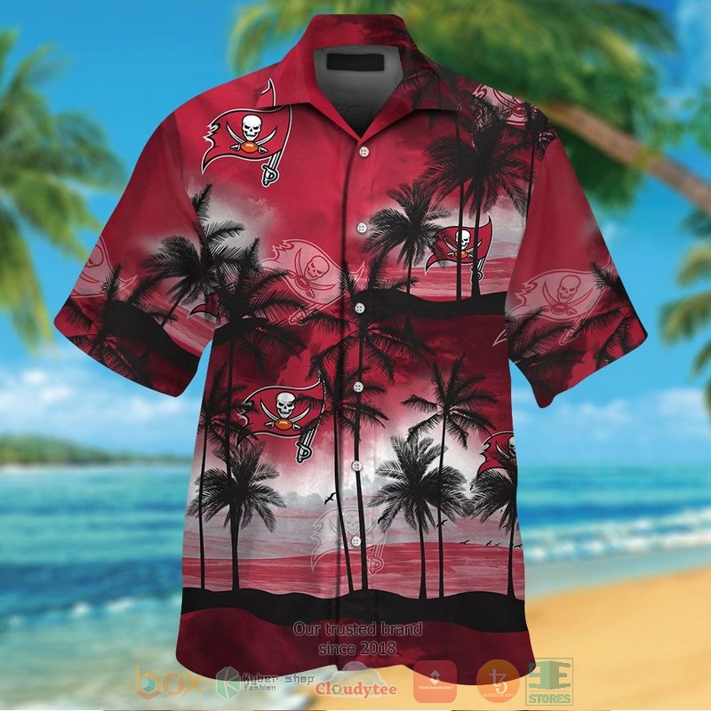 Palm Tree Tampa Bay Buccaneers Dark Red Hawaii Shirt Palm Tree Tampa Bay Buccaneers Dark Red Hawaii Shirt