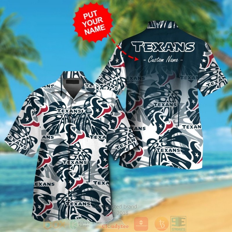 Personalized Houston Texans Tropical Plants Custom Hawaiian Shirt And Shorts