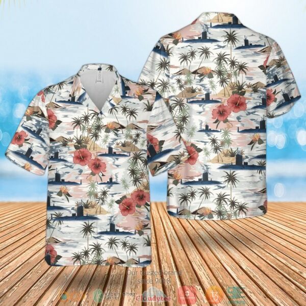 Rn Trafalgar Class Attack Submarine Hms Triumph S93 Hawaiian Shirt