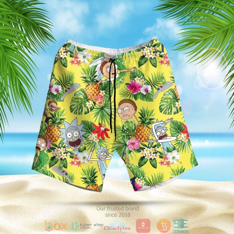 Rick_and_Morty_pineapple_yellow_Hawaiian_Shirt_Shorts_1_2-768x768