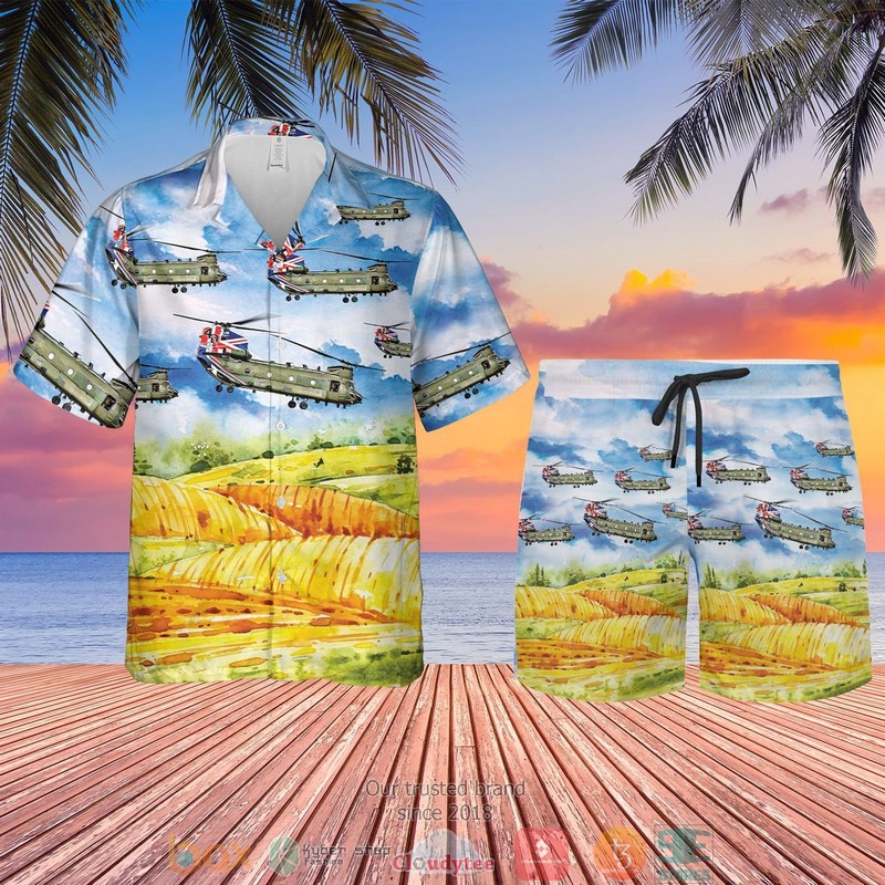 Royal Air Force Union Jack Chinook 40Th Anniversary Hawaiian Shirt