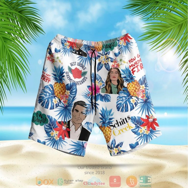 Schitts_Creek_pineapple_white_blue_Hawaiian_Shirt_Shorts_1_2-768x768