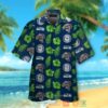 Seattle Seahawks Logo Hibiscus Action Green Navy Hawaii Shirt