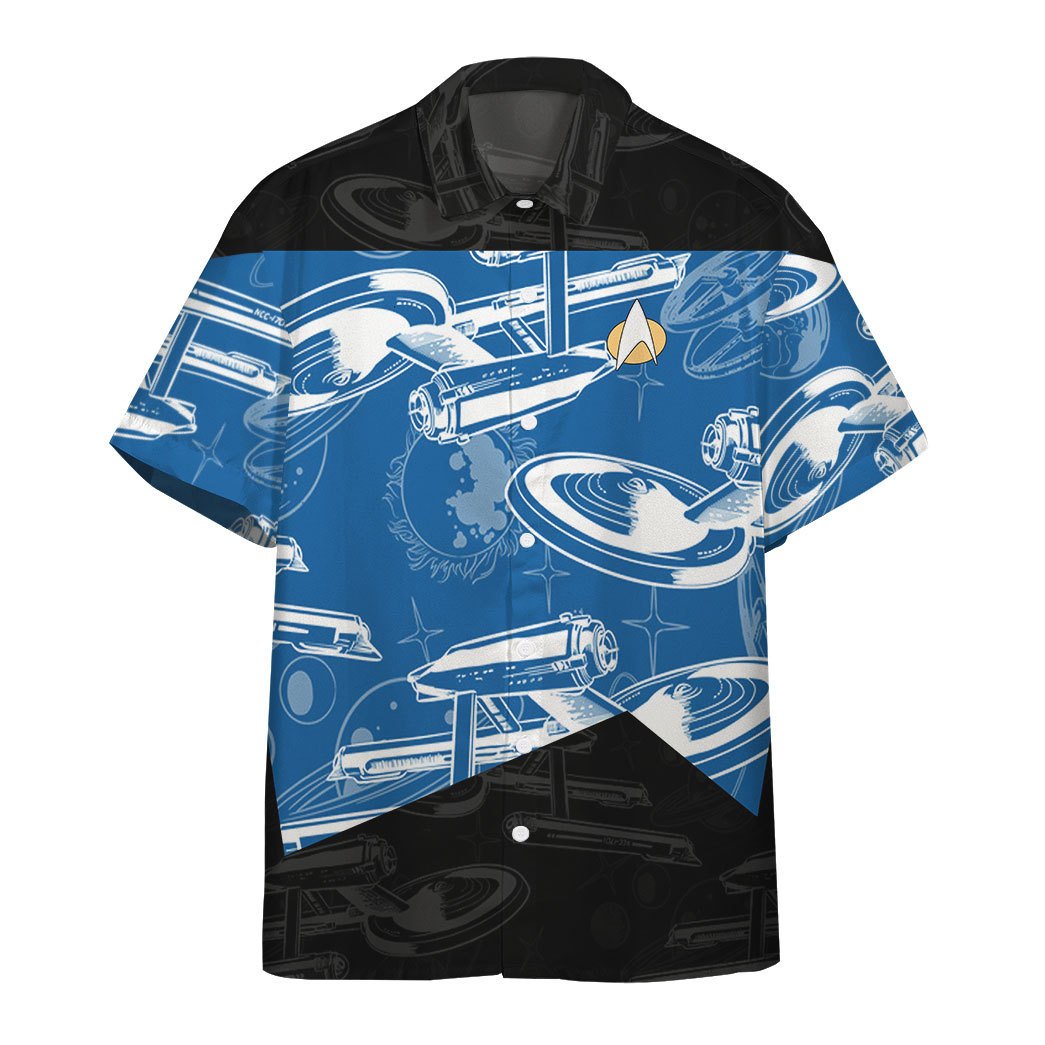 Star Trek The Next Generation 1987 Blue Hawaiian Shirt