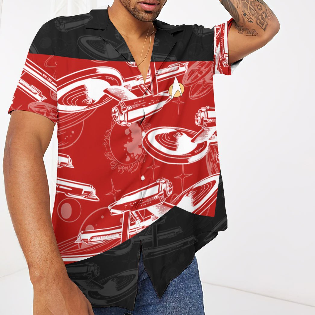 Star Trek The Next Generation 1987 Red Hawaiian Shirt