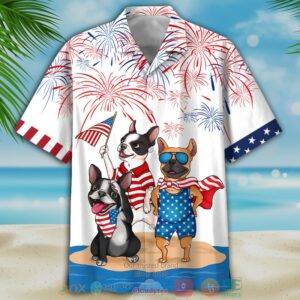 Three Colors French Bulldog Independence Day Hawaiian Shirt