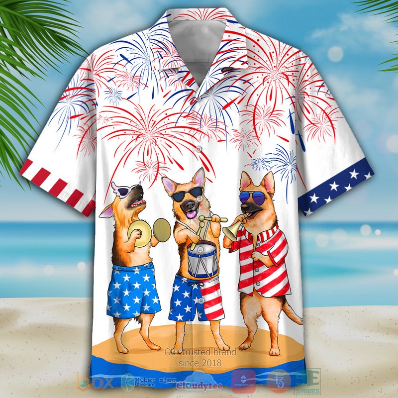Three German Shepherd Independence Day Is Coming Hawaiian Shirt