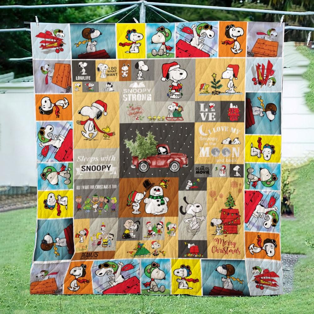 Snoopy-Chirstrmas-Winter-3D-Quilt--Quilt Snoopy Chirstrmas Winter 3D Quilt Quilt